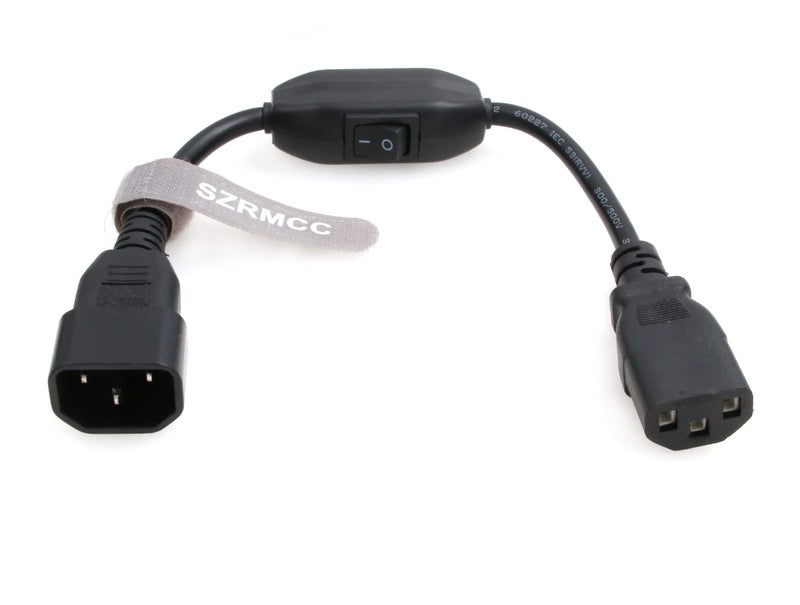 SZRMCC Power Cord Cable IEC 320 C14 to C13 PDU UPS Power Extension Cable with On Off Switch 10A (1pcs) - Image 1